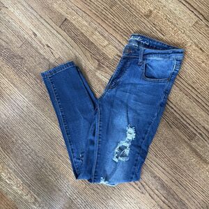 Machine Nouvelle Distressed Ripped Skinny Jeans Blue Size 7